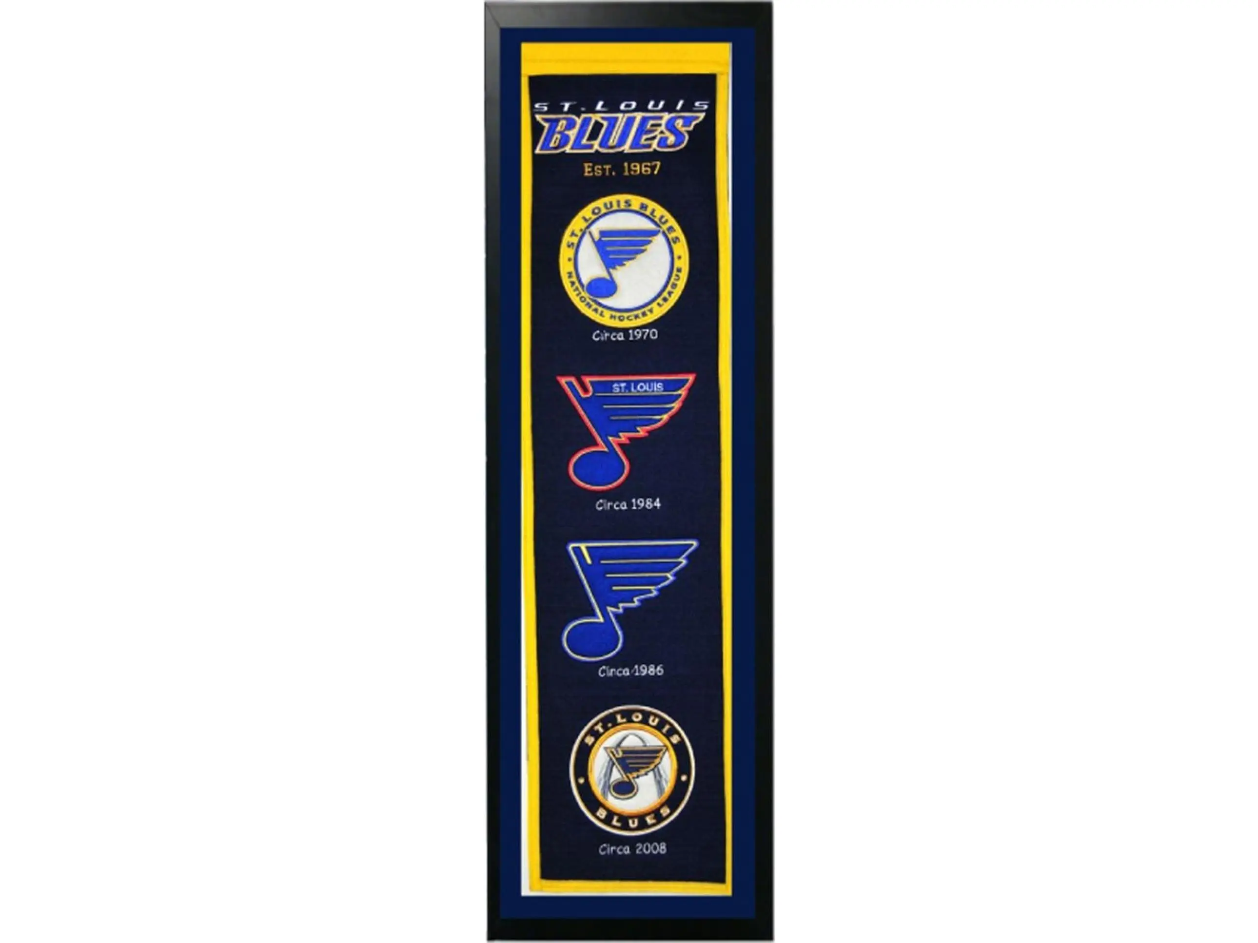 Encore Select 109-59 St. Louis Blues Logo Series Felt Fabric Banner, Wall Decor for Blues Fans, Sports Collectibles Accessory with History Display - 14x37 in