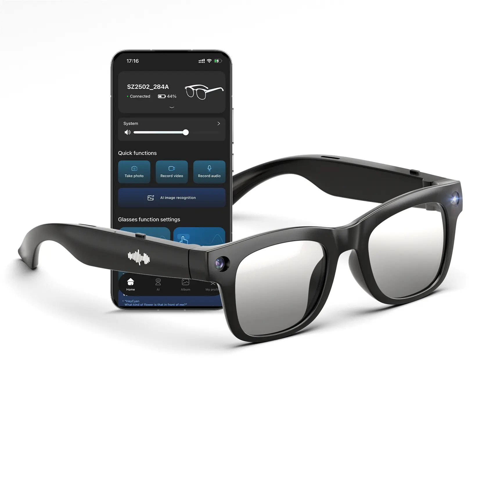 Smart AI Camera Glasses with 8MP Photochromic Lenses ,Button Touch Adjustment for Travel Outdoor Adventures Hands-Free Photography 160+Languages Real-Time Translation Bluetooth Wireless Wearable Video Recording UV Protection ,Easter gift Deals For You