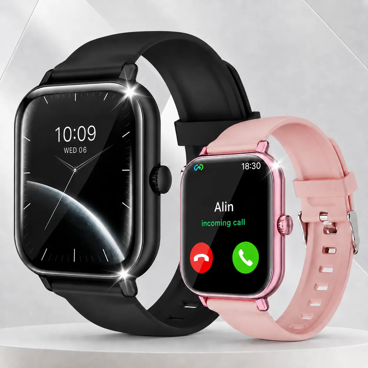 Smart sports watch, unisex, wireless calling, wireless app connectivity, multiple workout modes, remote camera control, sedentary reminder, supports answering and making calls, music control, and message notifications