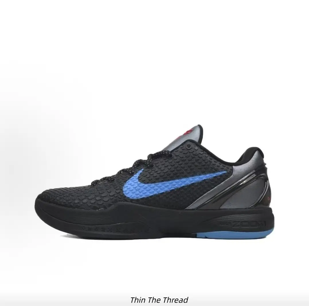 Matte Black Mesh Game Sneakers Contrast Vivid Blue Side Graphic Shock Absorb Cushion Midsole Indoor Outdoor Training Footwear Men Women