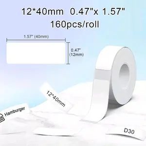 10 Rolls Thermal Label Paper 15x30mm Waterproof Sticker Tape For Mini Bluetooth Label Maker Printer D30 Refill Home Organization