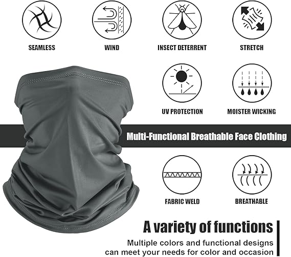 Adults' Unisex 6-Piece Summer Bandana Mask - Windproof Face Mask, Breathable Neck Gaiter, Dustproof UV Protection Cover for Cycling, Running Adults' Unisex 6-Piece Summer Bandana Mask - Windproof Face Mask, Breathable Neck Gaiter, Dustproof UV Protection Cover for Cycling, Running
