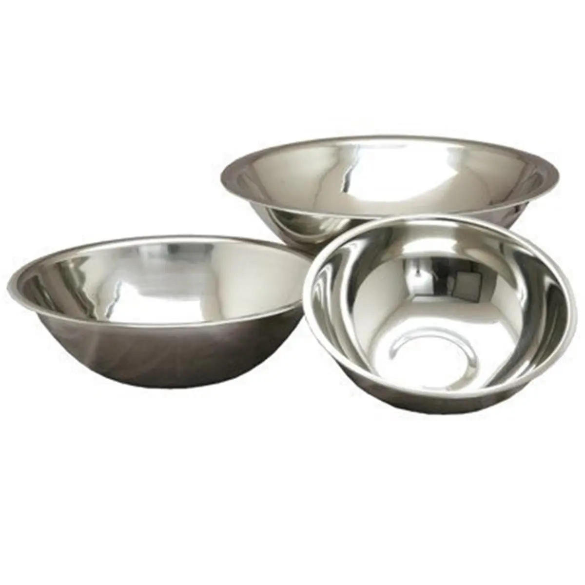 212 MAIN 3-Piece Deep Round Heavy-Duty Stainless Steel Silver Bowls Set - 3 Qt Polished Finish, Temperature-Hold Kitchen Metal Mixing Bowls, Cooking Tools for Pottery DIY Projects Enthusiasts, Kitchen Bowls