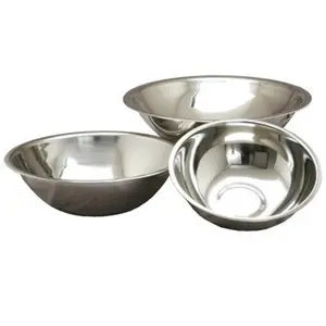 212 MAIN 3-Piece Multi-Size Deep Heavy-Duty Stainless Steel Silver Mixing Bowls - Polished Finish, Temperature-Hold Tableware for Seasoning, Pottery DIY Projects