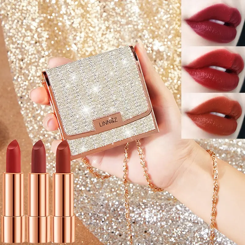 Mist velvet lip gloss bag set, Luxurious Long Lasting, waterproof, anti smudging, easy to apply natural lip makeup, Beauty Gloss