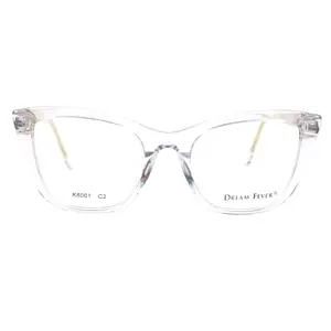 Dream Fever K8001 Crystal Clear Gold Acetate Designer Italy Eyeglasses -Wo