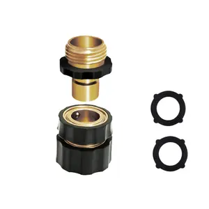 QXIAOZHAN 3/4 inch Garden Hose Quick Connector, one-piece male and female quick-release connector, suitable for home watering and irrigation hoses. Each pair includes one garden hose rubber washer and one spare garden hose rubber washer