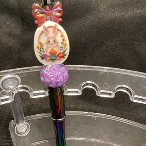 Easter Bunny Pen with Colorful Bead and Bow Design for Festive Writing