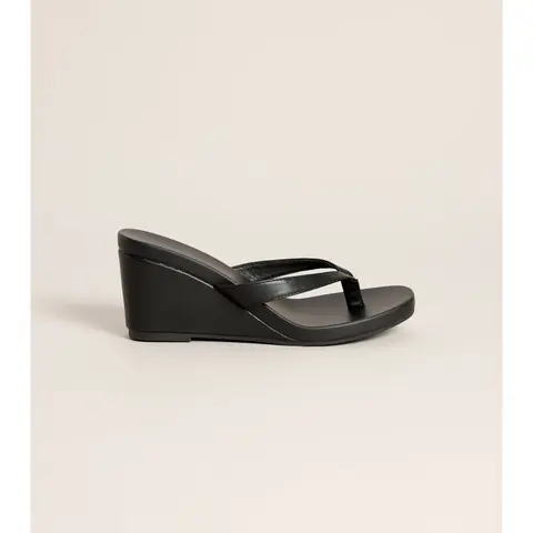 Elevated Look Faux Leather Wedge Sandals