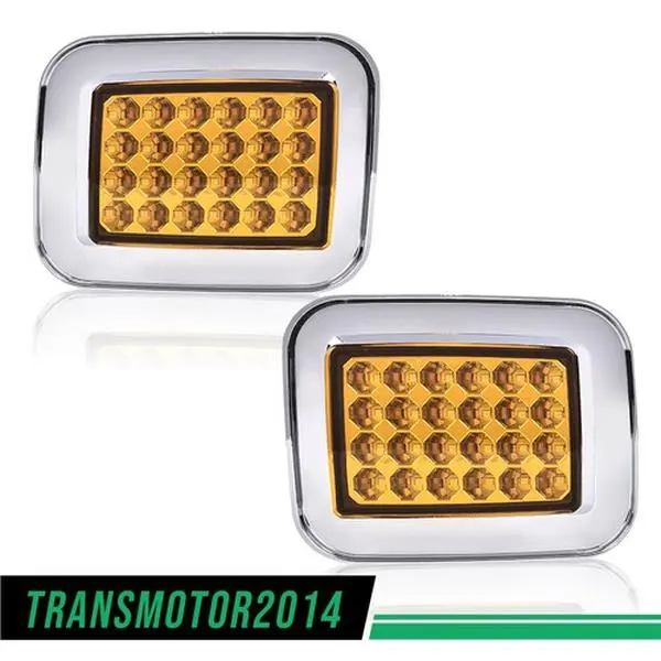MOTOR GPLUS 1-Pair LED Corner & Parking Lights (LH+RH Set) for 2003-2009 4-Door Sport Utility Hummer H2, UV-Resistant Polycarbonate Housing, Butyl Sealant Moisture-Proof Automotive Indicator LED Lights