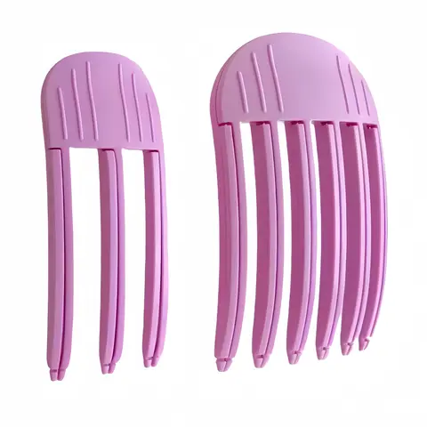 2Pcs Pink 3-or-6 Teeth Root Lift Volumizing Comb - Adult Daily Use Hair Styling Tool, Unscented Finishing Accessory for Fine Hair, Curl Enhancement & Fluffy Fuller Locks