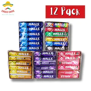 Halls Variety 12 pack | Yerbabuena, Extra Intense, Cherry , Fruits, Mint, Limon, Blueberry | Authentic Mexican Candy | Sweet Candy Crunchy | Mexican Chips & Snacks by Chuco Chips