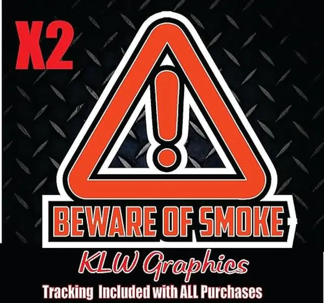 Beware Of Smoke Orange Black White Full Color Decal Sticker Turbo Diesel Truck 7.3 6.7 6.6 6.0 Crew Cab Lifted Powerstroke