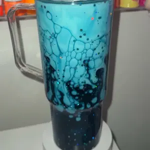 Teal & Blue Lava Drip Tumbler