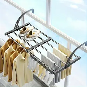 Telescopic Clothes Hanger, Adjustable Clothing Rack Organizer, Space-Saving Design, Durable & Convenient Storage Solution