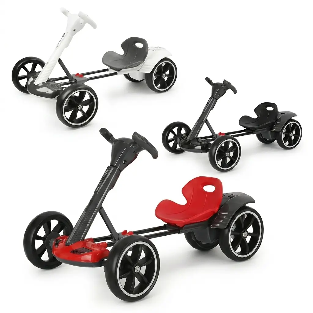 Dual Motor Kids Electric Go Kart - 4-Wheel Safe Ride-On Car Go-Karts, Ideal Birthday Christmas Gift for Active Kids Ages 3-8, Ride On Wheels, Children Development, Boys And Girls