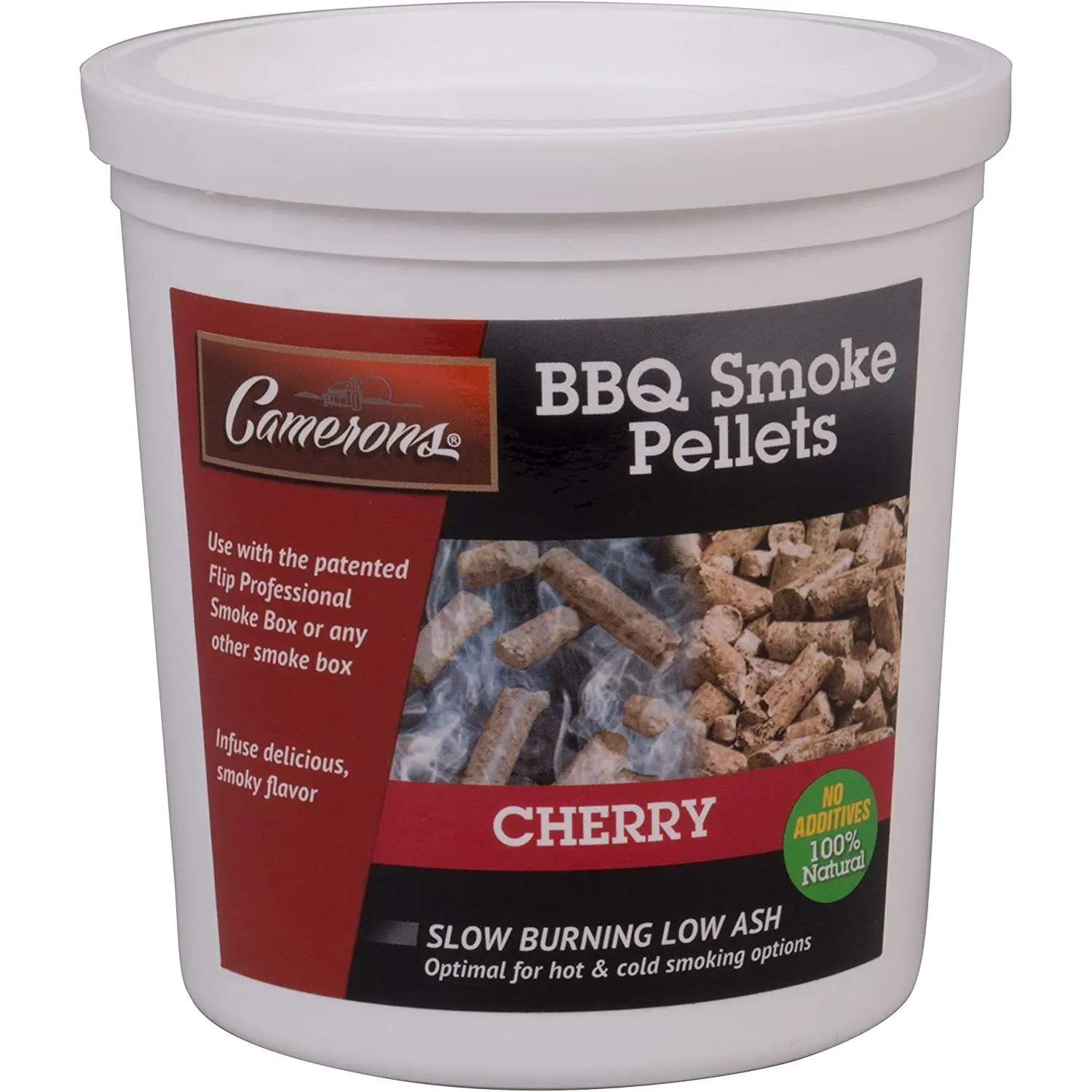 Camerons Smoking Wood Pellets (Cherry  1 Pint)- Kiln Dried BBQ Pellets- 100% All Natural Barbecue Smoker Chips- for Pellot Smokers and Pellet Grills - Easy Combustion  Infuse Smokey Flavor