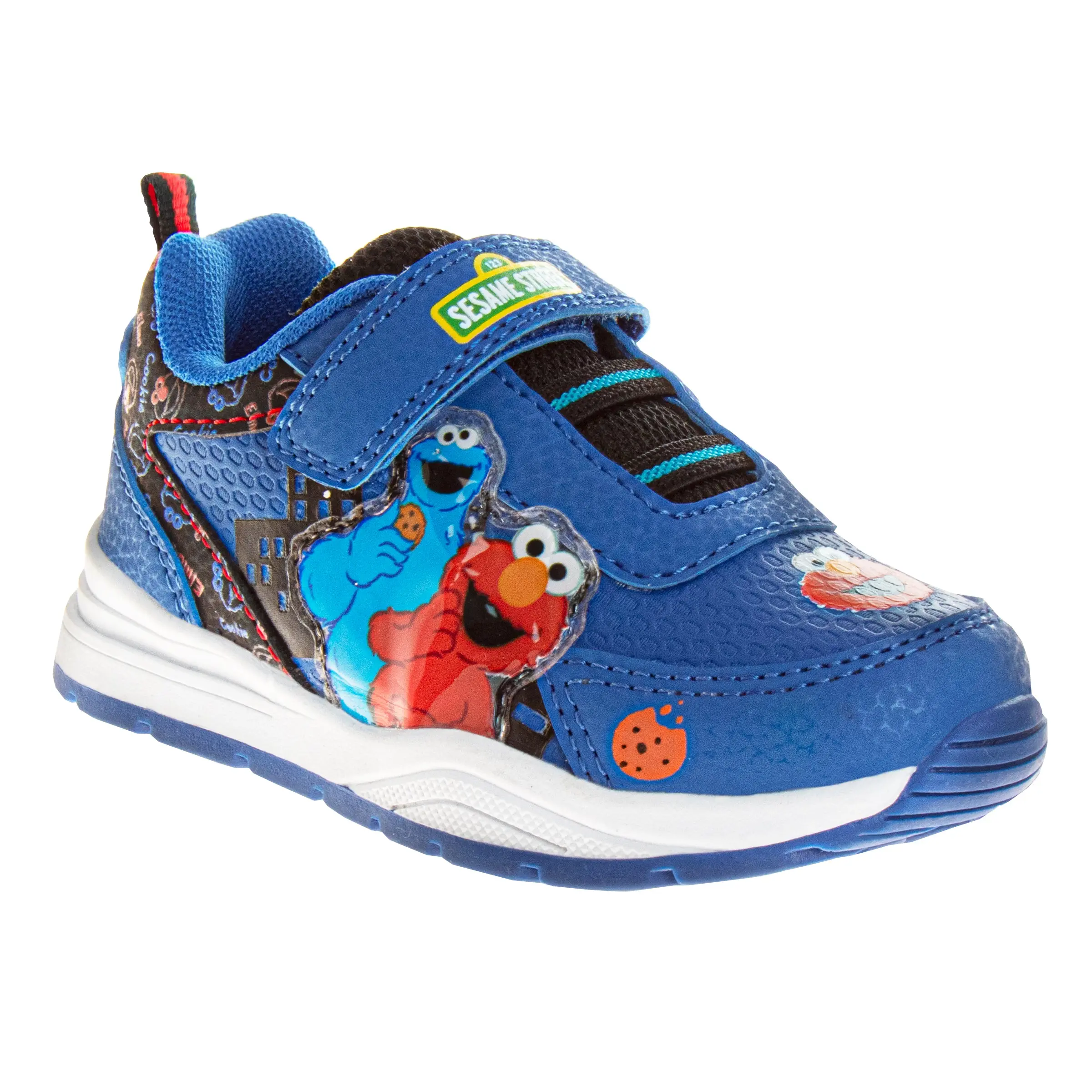 Sesame Street Toddler Cookie Monster & Elmo Sneakers with Easy Hook-and-Loop Strap, Kids' Fashion Footwear with Non-Slip Rubber Sole, Trainer Shoes, Casual Sneakers, Slip On, Synthetic, Size 5, Birthdays, Playtime Wear, 3-8 Years, Casual Trendy Trainers,,