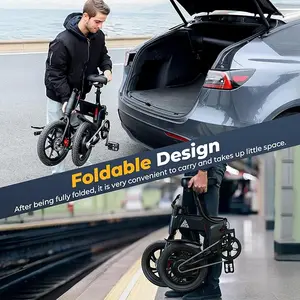 【TST Folding Electric Bike】 Electric Bicycle 20MPH, 750W Peak Motor, Max 30 Miles Range, 14" Pneumatic Tires, Ebike with LED Screen, App Control, 3 Speed Gear, E Bike for Adults and Teens Outdoorfun