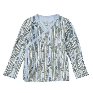 Bamboo Blend Wrap-Front Long Sleeve Layette Jacket - Blooming Saguaro