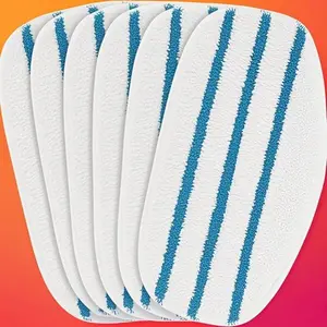 6 Pack Washable Microfiber Pads for Steam Mops - Highly Absorbent Reusable Cleaning Pads - Compatible with 10-in-1 Steam Mops - Durable and Lint-Free - Perfect for Hardwood and Tile Floors Cleaner