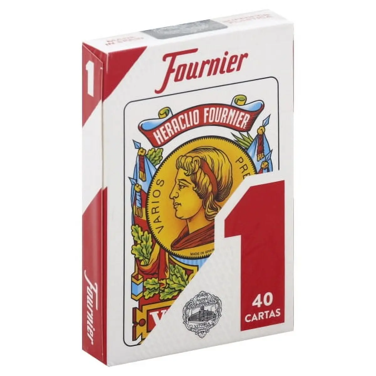 Heraclio Fournier No. 1 Classic Spanish Cardgame Deck of Cards - Castilian, Historic Castilian Pattern, Red-Blue Baraja for Spanish Games, Toys & Hobbies, Card Games