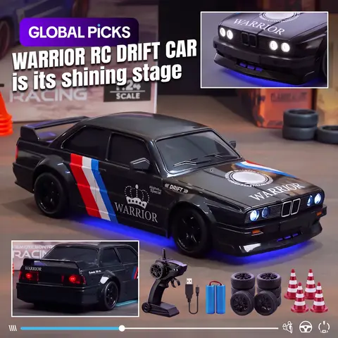 2.4GHz 4WD RC Drift Car - Full Pro Control, High Speed, LED Lights, Electric Remote-Controlled Gift-Ready Toy for Indoor Racing, STEM Learning, Christmas & Birthday Boy Gifts, Kids RC Cars