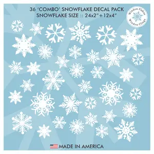 36 Snowflake Window Clings