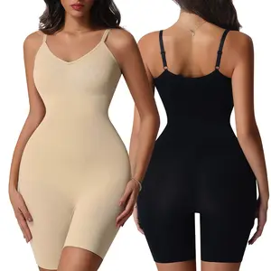 Second Skin Faja Women's Shaping Mid-Thigh Bodysuit Tummy Control Shapewear Seamless Full Body Shaper Minimalist Womenswear Compression All-Day Comfort