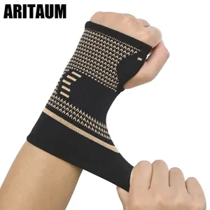 ARITAUM Copper Carpal Tunnel Wrist Brace,2Pack  Support Wrist Brace for Sports Protecting/ Tendonitis Pain Relief/Carpal Tunnel/Arthritis-Right&Left
