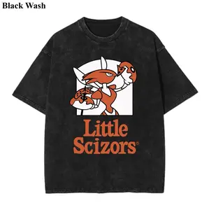Vintage Little Scizors Wash Tee, Funny Graphic Tees, Pocket Monster T-Shirt, Unisex Anime Shirt, Gift For Fan, Menswear Womenswear Streetwear Top Fit Oversize