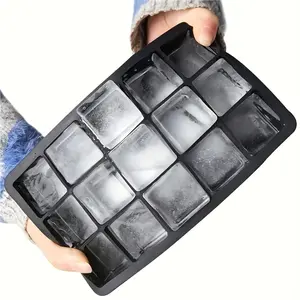 1pc 15-Cell Silicone Ice Tray Flexible Food Grade Silicone Ice Mold with Easy Clean for Restaurant Food Truck Bar Kitchen Tool Low Temperature Resistant Ice Maker