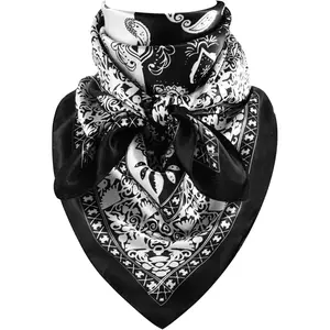 35 Inch  Rag Cowboy Scarves for Men, Large Rancher Neckerchief Silk Feel, Oversize Western Bandana