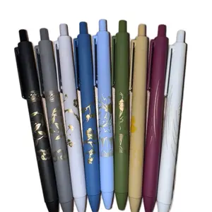 Black Ink Gel Pens with Gold Detailing 0.7mm Double-Ball Tip Reusable Grip Smooth Design for School Office Home Use Classic Stylish Writing Instruments