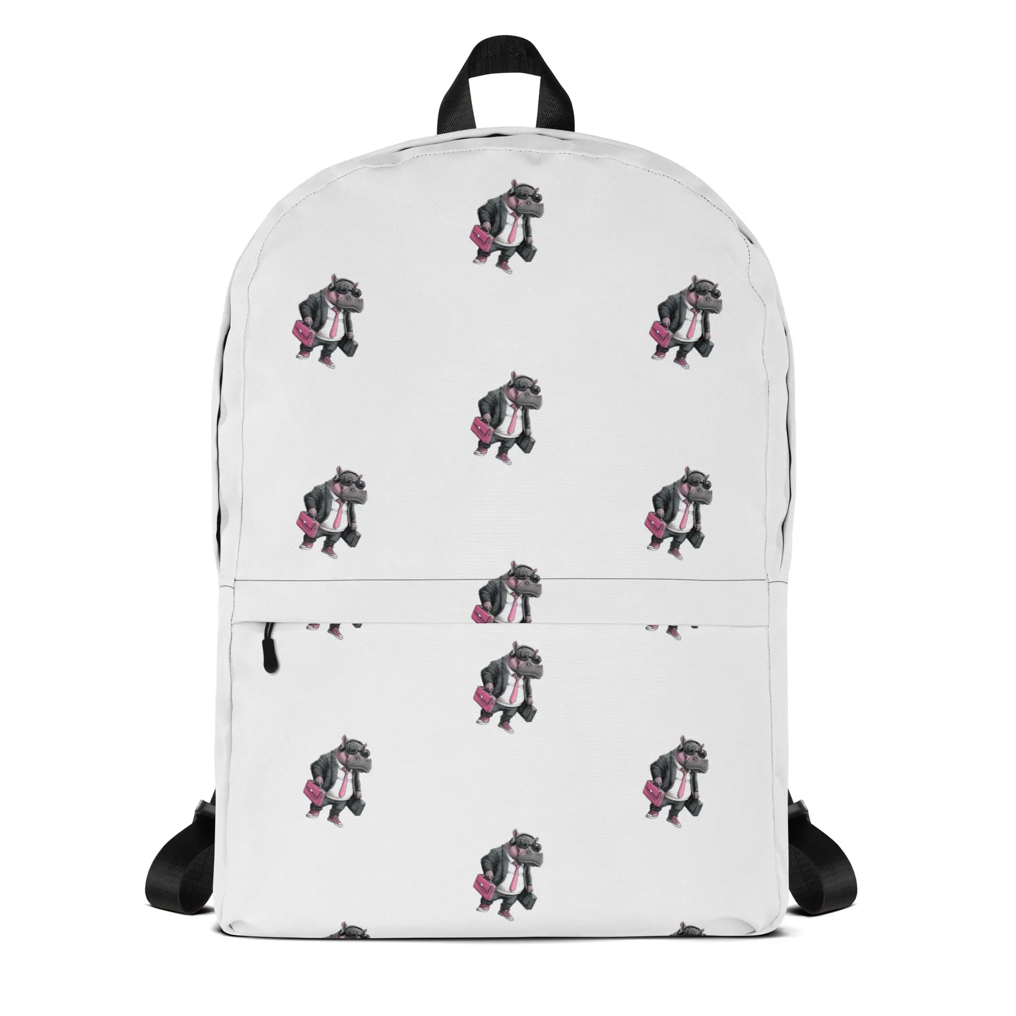 Hippo in Suit Backpack | HEAVY BRIEFS Pattern Pack (Medium Size)