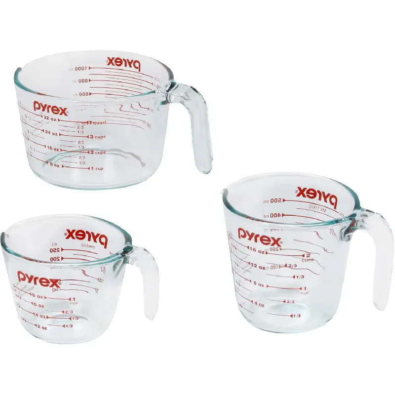 3 Pack Glass Measuring Cups Set Includes 1 2 & 4 Cup Sizes Heat Resistant Clear Glass Measuring Pitchers Safe For Microwave Freezer Dishwasher Oven Ideal For Baking Cooking Liquid Dry Ingredient Prep
