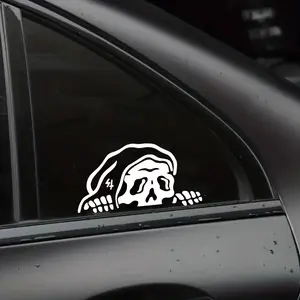 Grim Reaper Decal Peeking Grim Reaper Car Decal Grim Reaper Stickers Trending Decals Trending Stickers