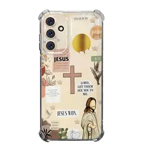 Aesthetic Jesus Case with Inspirational Bible Verse Phone Case For SAMSUNG GALAXY A14 A15 A16 A25 A26 A34 A35 A36 A53 A54 A55 A56 4G 5G Gift Ideas Anti-drop Cellphone Protective Shell Soft Transparent Shockproof Mobile Phone Cover