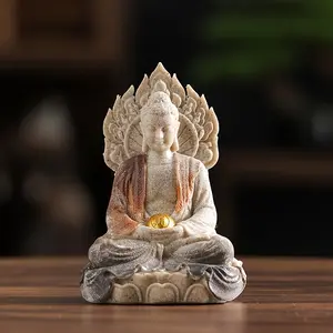 1Count Buddha Statue - Meditating Sitting Buddha Figurine for Zen Meditation Altar, Deskp Zen Statue, Serene Home & Temple Decor, Portable Buddhist Statue for Travel or (Suitable for Home, Sre)