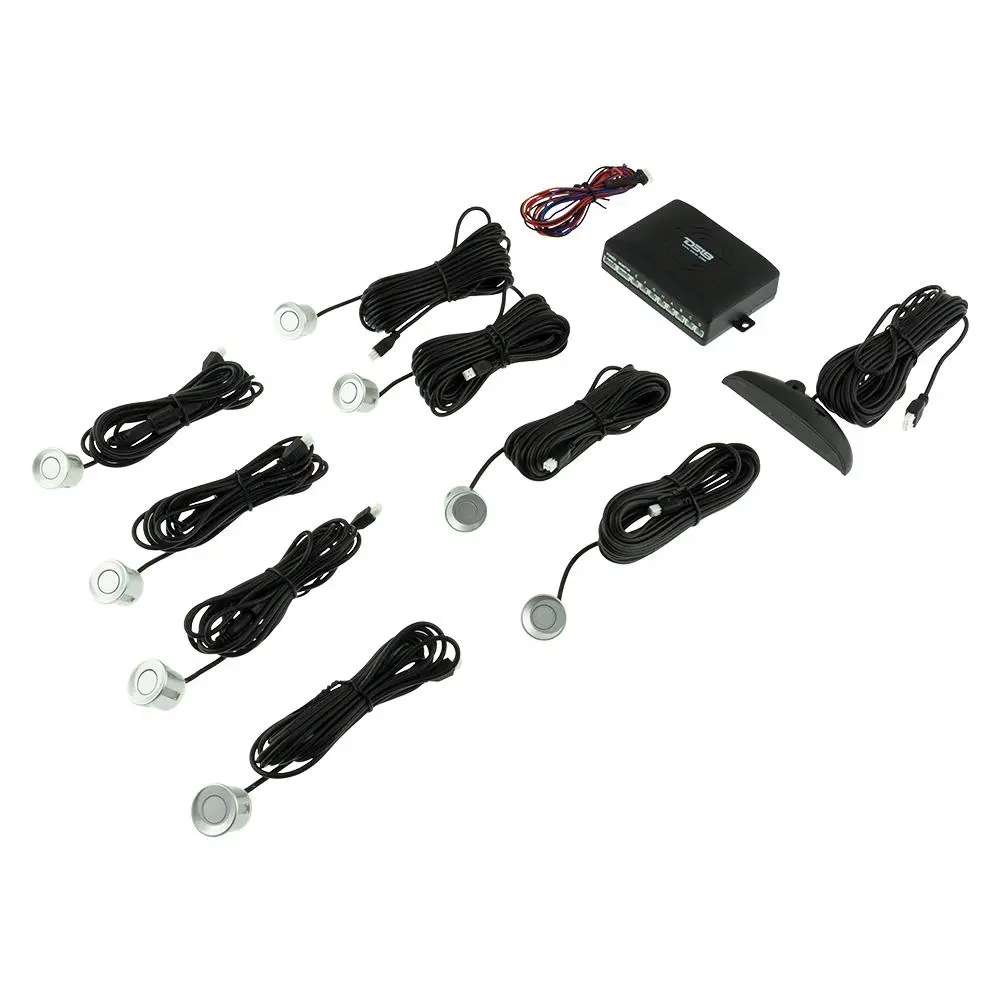 DS18 PRKDI8 Automotive 8-Inch Reverse Backup Sensors with Buzzer Alert, Vehicle Obstacle Detection for Car Alarm Systems & Security, Reverse Safety