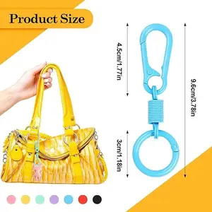 7 PCS Keychain Clips, Metal Keychain with O Rings, Small Carabiner Clip for Keys, Quick Release Keychain, Car keys keychain
