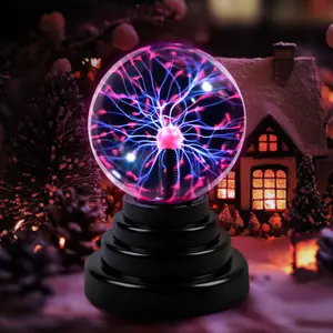 3 inch Plasma Ball Lamp Science Gift Touch & Sound Sensitive Plasma Globe Extra Large Lightning Ball Bedroom Decor Lamp Novelty Gift