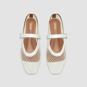 Cider FAUX LEATHER MESH MARY JANE FLATS