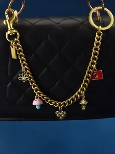 Y2K Sweet Cool New Chinese Style Bag Charm Chain, Lotus/mushroom/heart/ Card/umbrella Pendant, Silver/, Fashion Accessory