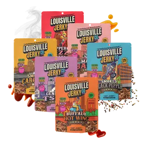 Louisville Jerky Co. - Organic Plant Based Jerky Variety Pack, 6 Flavors, High Protein, Low Fat, Gluten-Free, Non-GMO, Handmade in America