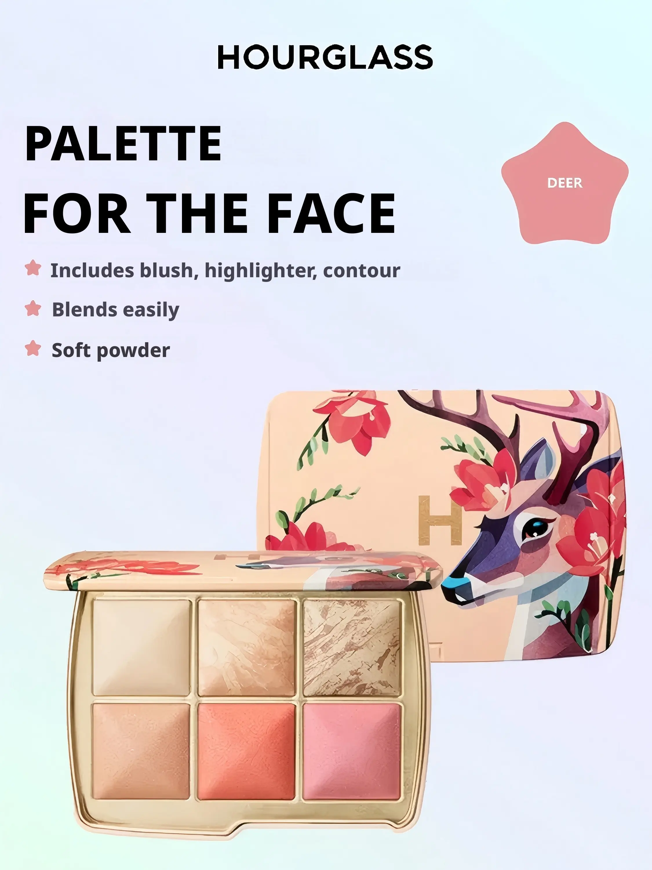 Hourglass Eyeshadow Palette - Lightweight, Blendable Cosmetic for Daily Vibrant, Layerable Eye Shades with Radiant Glow (Beauty & Personal Care Makeup Set)
