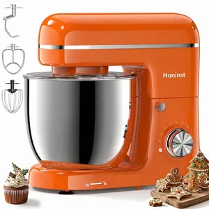 Stylish 6 QT Orange Stand Mixer, Lightweight 10+P Speeds with Tilt-Head Electric Mixer, Kitchen Mixer with Dough Hook, Whisk, Beater, Bowl for Baking, Cake and Most Home Cooks