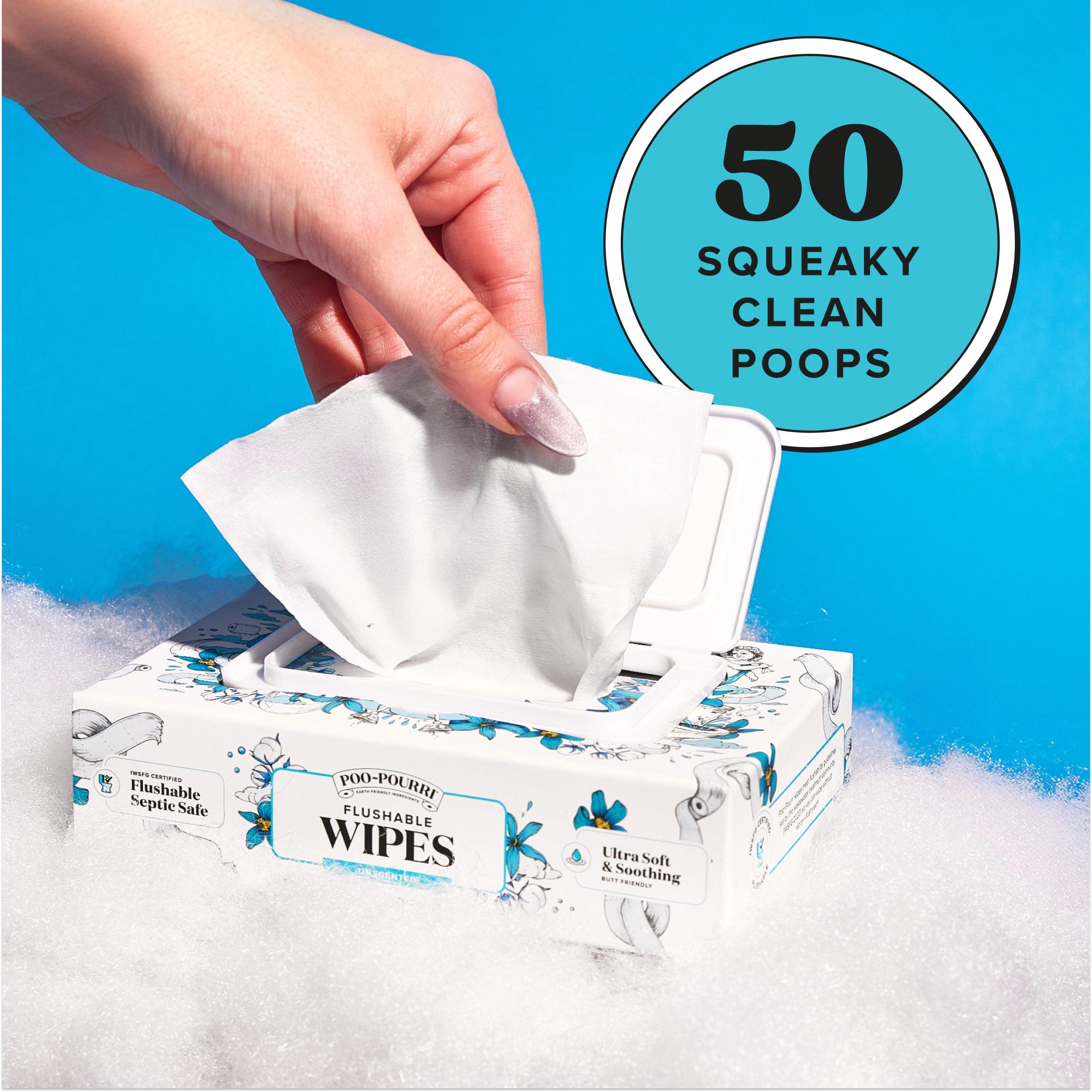 Poo~Pourri Ultimate Bathroom Starter Kit - 2oz Spray, 1oz Pocket Spray & Flushable Wipes Bundle