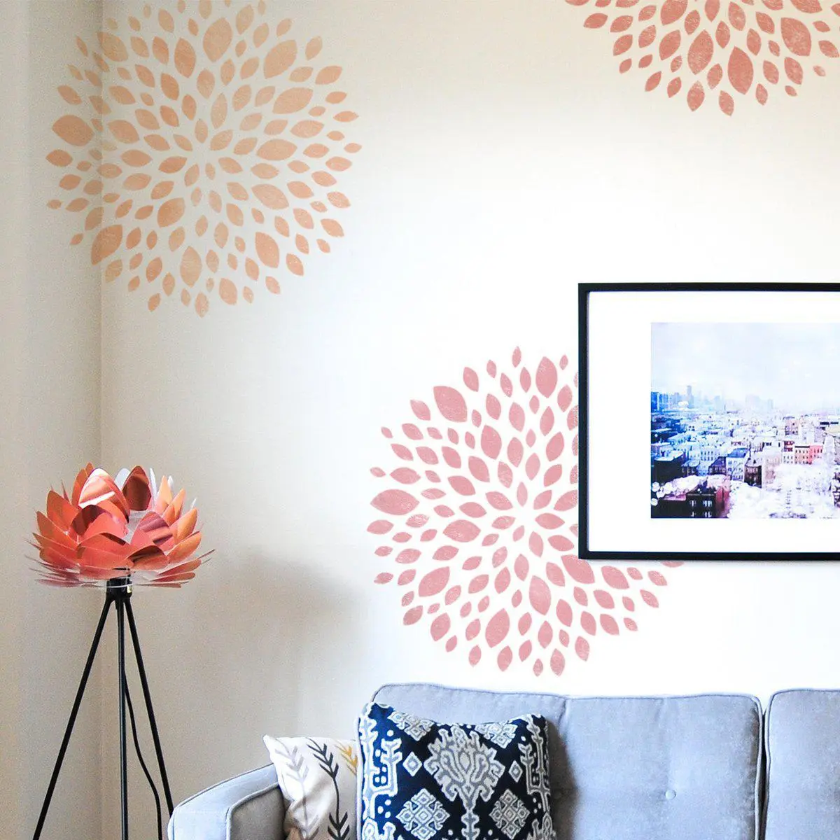 Flower Stencil - Large Stencil for Walls - Reusable Wall Stencil