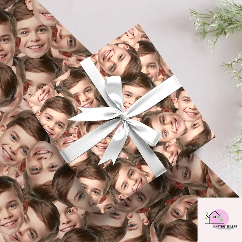 Custom Face Photo Wrapping Paper: Personalized Funny Gift Wrap